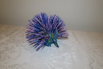 Armadillo Made Of Wood And Covered With Painted Toothpicks, 10 X 5 Made In Oaxaca, Mexico