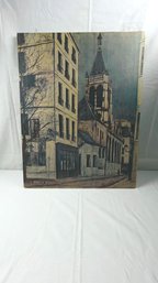 Vintage Framed Maurice Utrillo Textured Art