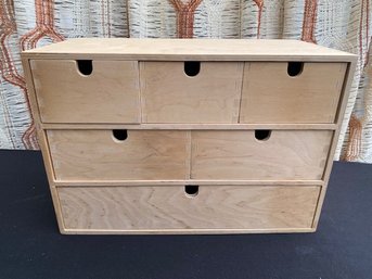 Natural Unfinished 6 Drawer Storage Box
