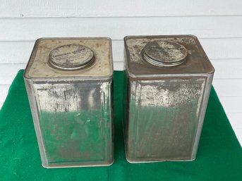 Pair Of Metal Tins, 1963