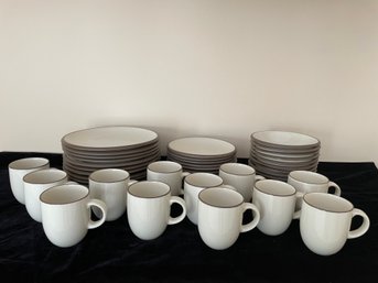 Matching Set Of Red Vanilla Dining Ware