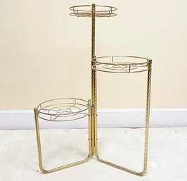 A Vintage Mid Century Brass Plant Stand