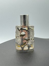 Mexican Sterling Silver Floral Overlay Perfume Bottle