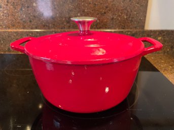 Food Network Red Cast Iron Enamel Dutch Oven Pot.