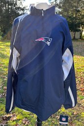 NOS New With Tags NFL Authentic Sideline Reebok Patriots Apache Hot Jacket Nylon Size L Quarter Zip