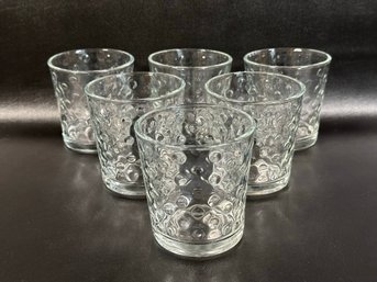A Set Of Contemporary Rocks Glasses With A Hobnail Texture