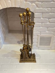 Brass Fireplace Tool Set