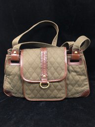 Vera Bradley Quilted Olive Green Shoulder Bag