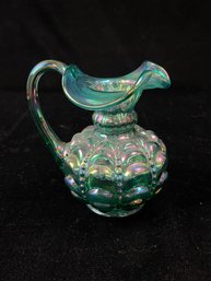 Fenton Iridescent Temple Glass Pitcher