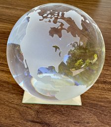 Elegant Crystal Glass Table Top Globe