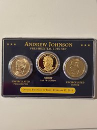 First Day Issue Andrew Johnson Presidential Coin Set Sealed