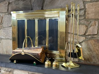 Brass Fireplace Accessories (Fireplace Insert Not Included)