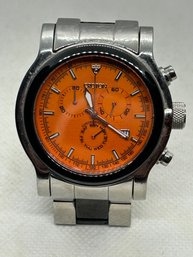 Top-end CROTON 'MILLENIUM' CHRONOGRAPH- Stainless With Ceramic-inlay Band- Sharp Watch!