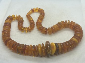 Massive Vintage BALTIC, EGG YOLK AND BUTTSCOTCH AMBER DISC NECKLACE- 22' Long