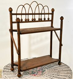 A Gorgeous 19th Century Bent Oak Stick And Ball Shelf - Wall Mount Or Table Top