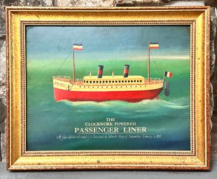 An Original Oil On Canvas, 'Passenger Liner,' By Martin Wiscomb (Contemporary, English)