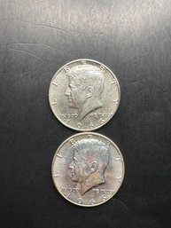 2 1966 Silver Kennedy Half Dollars