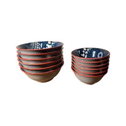 Set Of 12 Japanese Style Soup & Rice Bowls