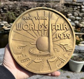 1939 NY Worlds Fair Chalkware Wall Plaque