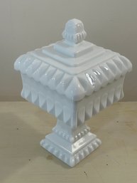 1950s Vintage Westmoreland White Milk Glass Tall Candy Dish/Wedding Cake Box