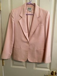 Celeste Vintage Pink Blazer Size 6 Shoulder To Shoulder 18 Arm Pit To Arm Pit 16 Collar To Bottom 27