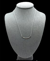 Sterling Silver Curved Line Pendant Necklace