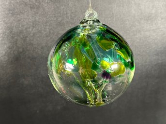 A Fabulous Handblown Glass Orb, Tree Of Life