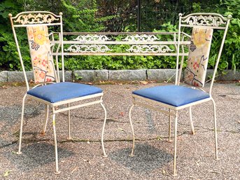 An Adorable 1960's Wrought Iron Dining Table And 2 Chairs