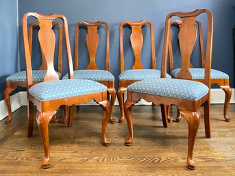 A Set Of 6 Queen Anne Style Dining Chairs By Ethan Allen