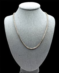 Vintage Italian Sterling Silver Thick Square Chain Necklace