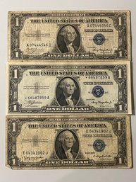 3 $1 Silver Certificates