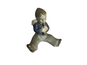 Vintage Miniature German Porcelain Figurine Boy With Clarinet