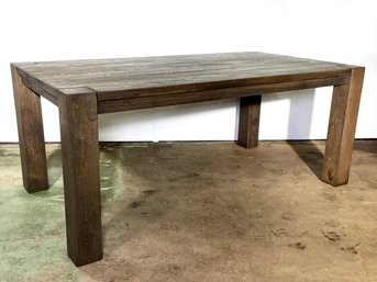 A Large Modernist Blackened Oak Dining Table By Restoration Hardware