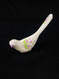 Fenton Happiness Bird Figurine 'Violets In The Snow' Signed