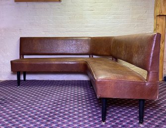 Naugahide Corner Bench Seat With MCM Legs