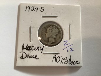 1924 S Mercury Dime 90 Silver 91