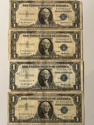 4 $1 Silver Certificates