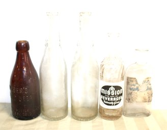 Lot Of 5 Vintage Bottles