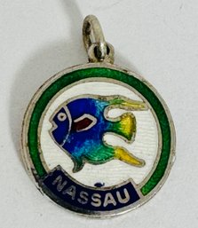 VINTAGE NASSAU STERLING SILVER ENAMEL FISH CHARM