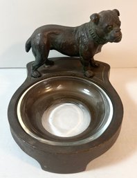 Antique Cast Iron Bulldog Ashtray