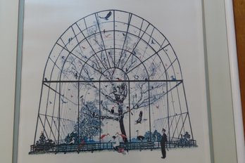 Norman Rockwell Print The Aviary' Signed By Thomas Rockwell (son)