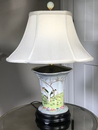 (2 Of 2) Gorgeous Hand Painted Cache Pot Lamp - Paid $385 Each At Whitney Shop In New Canaan, CT  - WOW !