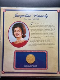 First Lady Jacqueline Kennedy Medal Electroplated In 24kt Gold