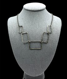 Vintage Sterling Silver Open Rectangles Necklace