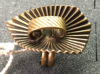 Vintage Artisan Hand Made Bronze Custom Shield Ring - Size 8,1/2