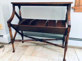 Antique Victorian Mahogany Library Book Trough English Georgian Record Stand