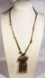 Hand Wrought Copper Necklace Having Granite Stone