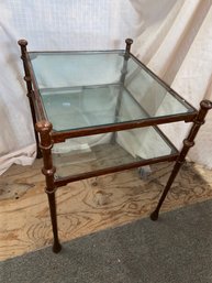 Iron Frame And Glass Side / End Table 20x23.5x26' 2 Tier