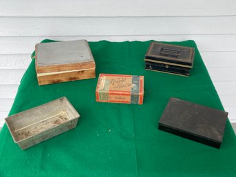Metal Toleware Boxes, Tins, Ect