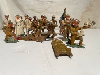 Collection Of Vintage Metal Toy Soldiers  .